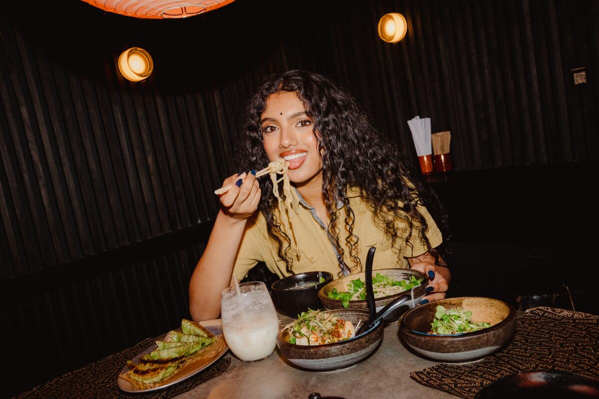 Avantika at Gyoza Bar in Echo Park.