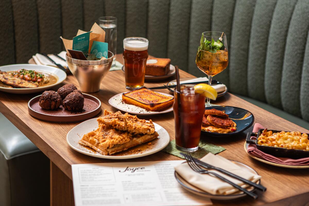 Weekend brunch spread at Joyce restaurant in downtown L.A.