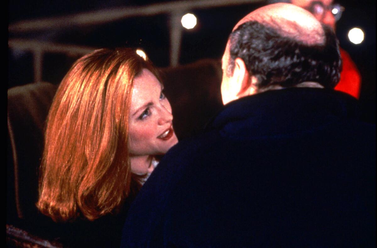 Julianne Moore and Wallace Shawn in a scene "Vanya on 42nd Street"