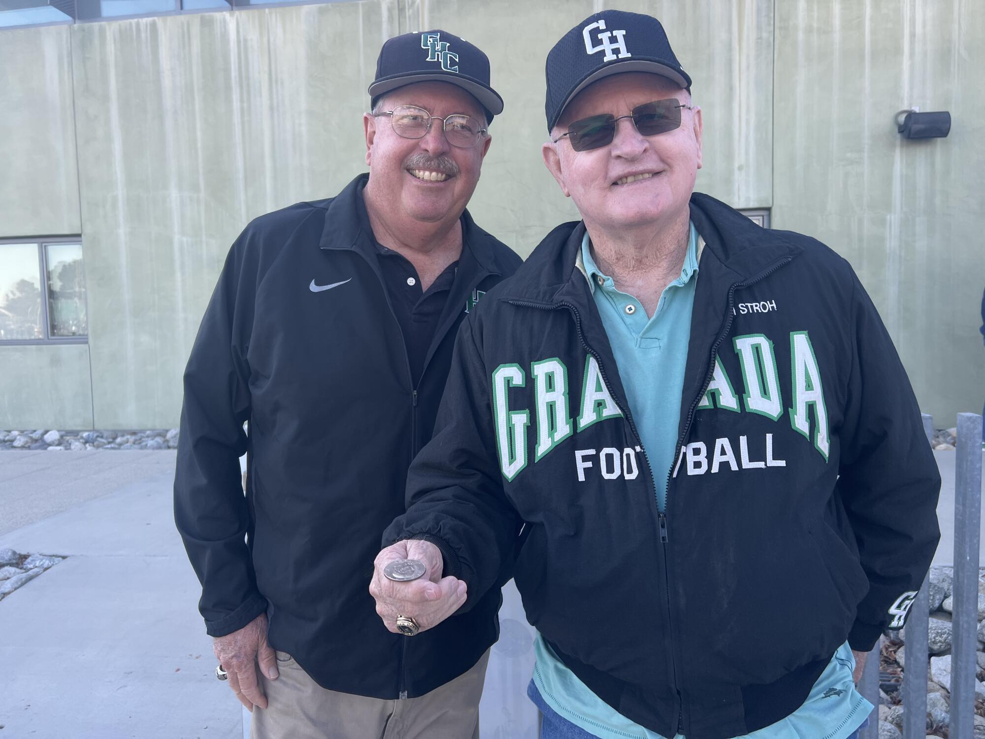 Former Granada Hills football and baseball coach Darryl Stroh, right. 