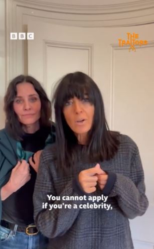 Host Claudia Winkleman with celeb pal Courteney Cox