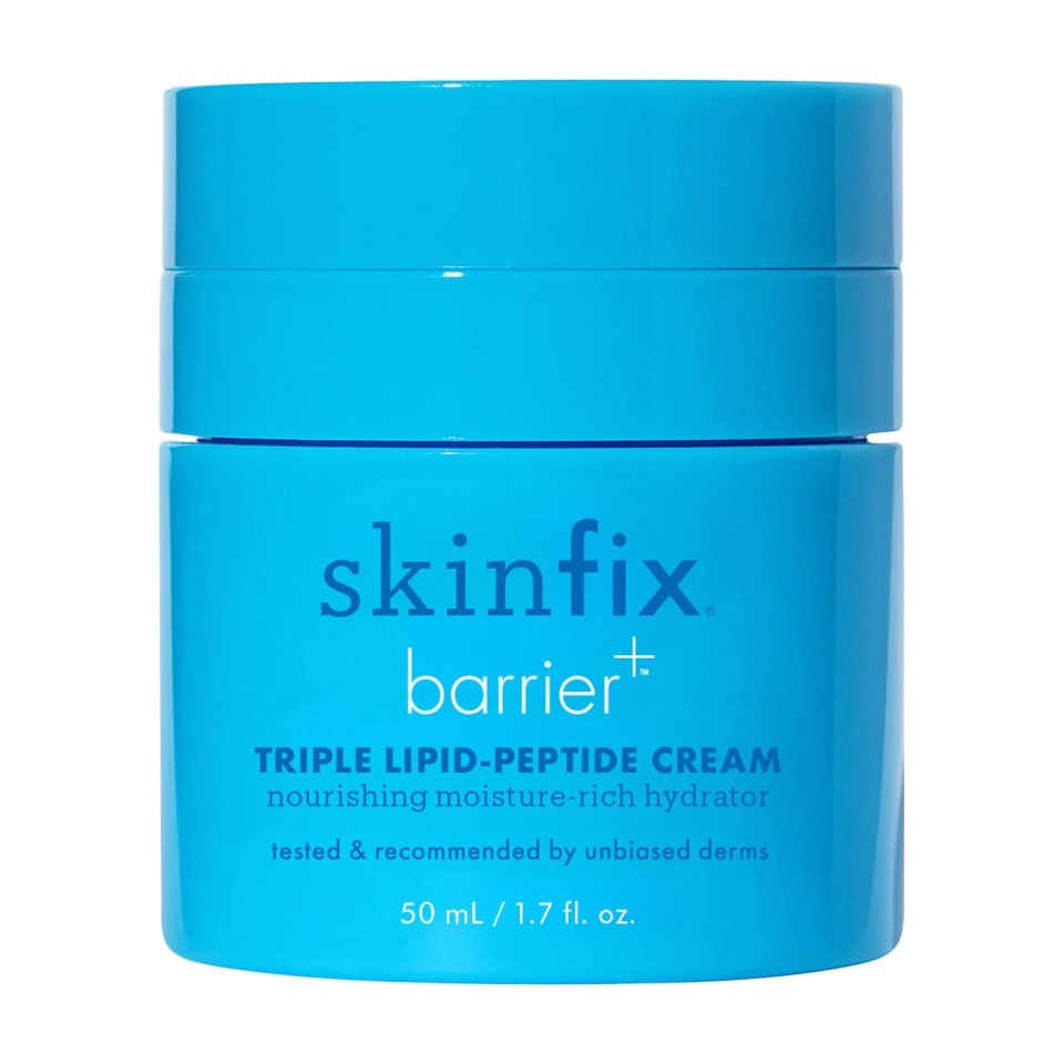 Skinfix's barrier+ Strengthening and Moisturizing Triple Lipid-Peptide Refillable Cream with B-L3 is available at Sephora