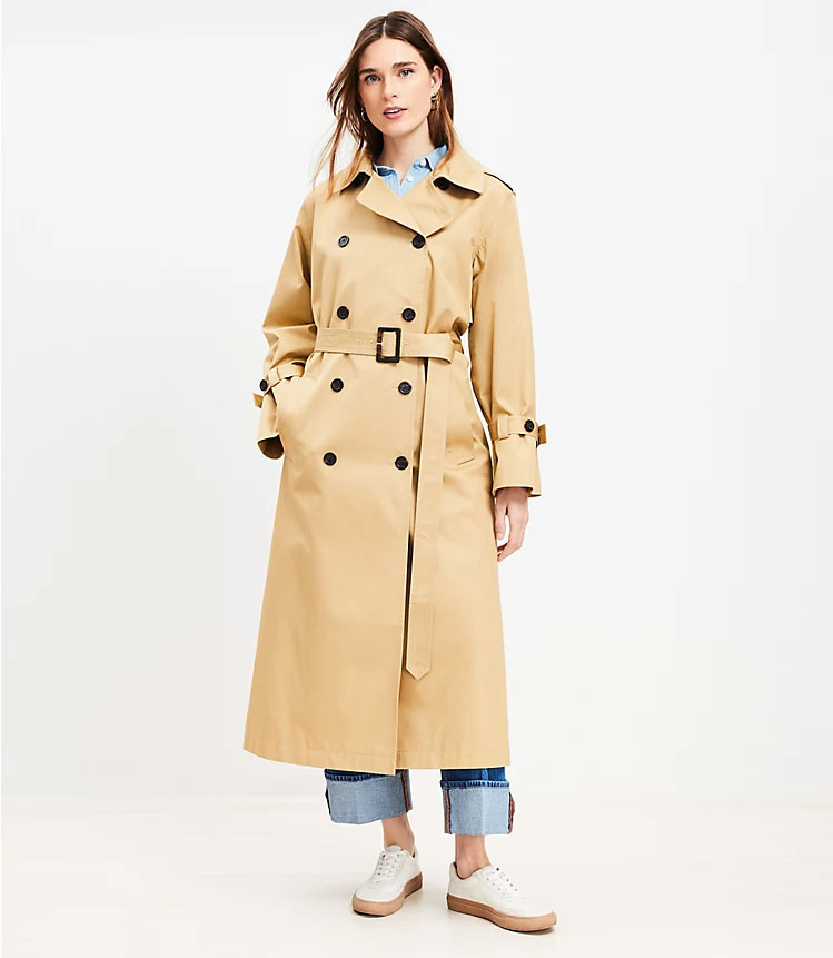 The Loft Modern Trench Coat was priced at $180, but it is currently on sale for $46