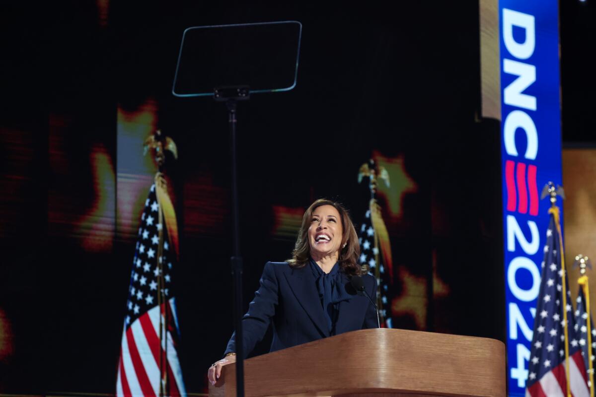 Vice President Kamala Harris accepts the party's nomination at the 2024 Democratic National Convention this month in Chicago.