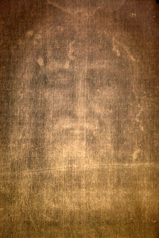 The shroud features an imprint of a man people believe is Jesus Christ