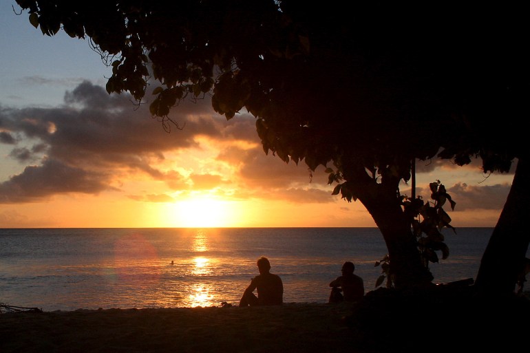 A sunset over Kiribati