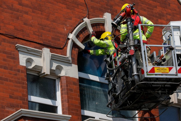 Firefighters replace cracked windows of Southport Islamic Society Mosque,