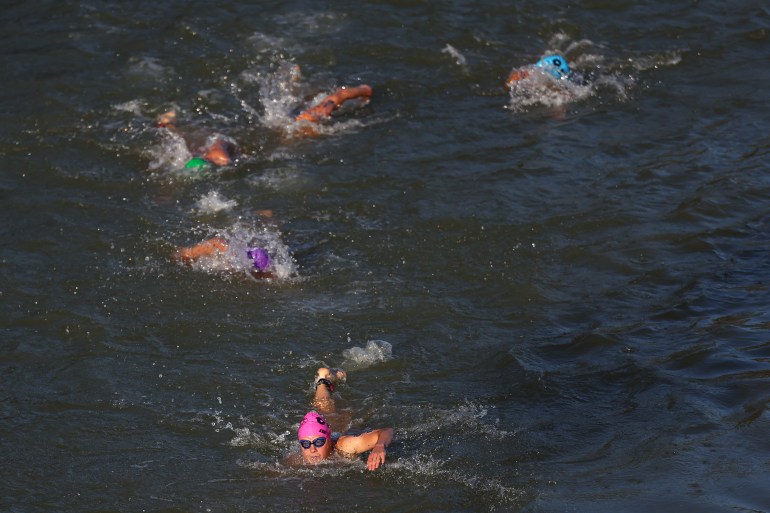 Swimmers in River Seine.