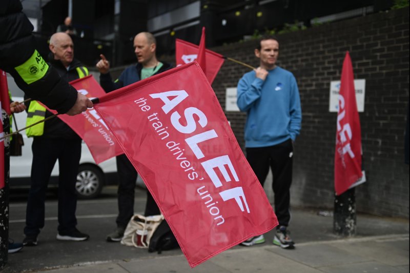 Britain's ASLEF union Friday announced strike actions by train drivers on the LNER line every weekend from Sept. 1-Nov. 10. File Photo by Neil Hall/ EPA-EFE