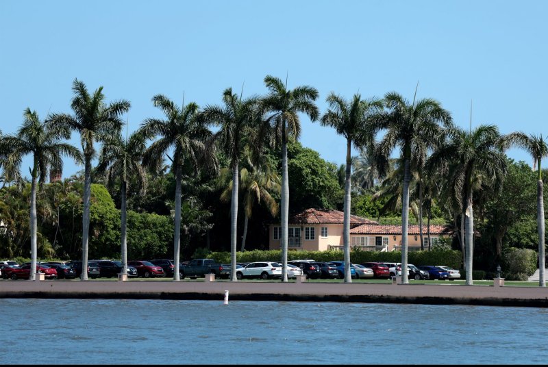 Member cars are seen parked on the grounds of Mar-a-Lago in Palm Beach, Fla., on March 21, 2023. File Photo by Gary I Rothstein/UPI