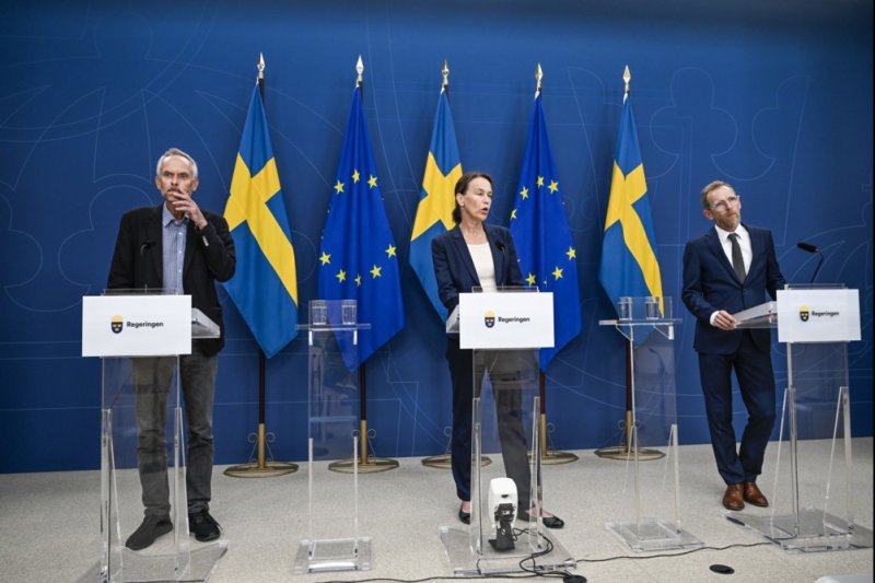 The European Center for Disease Control and Prevention Friday released a risk assessment and guidance for mpox. It came one day after the first mpox Clade I infection was reported in Sweden. Swedish officials shown during Thursday press conference on mpox in Stockholm. Photo by Fredrik Sandberg/EPA-EFE