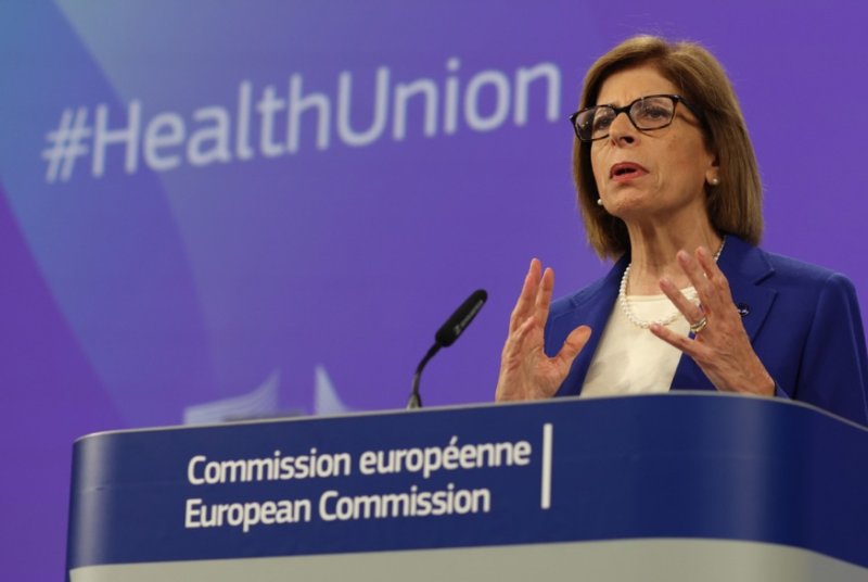 European Commissioner for Health and Food Safety Stella Kyriakides Thursday urged EU member states to mobilize mpox vaccine donations to Africa. Mpox is both an African and global public health emergency. File Photo by Olivier Hoslet/EPA-EFE