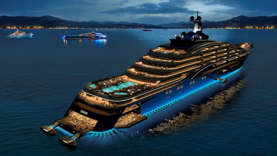 An artist’s impression of the 728ft long Somnio superyacht