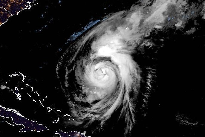 Hurricane Ernesto continued to gather strength Thursday night as it took aim at Bermuda, which it was forecast to hit on Saturday afternoon. Image courtesy of the National Oceanic and Atmospheric Administration