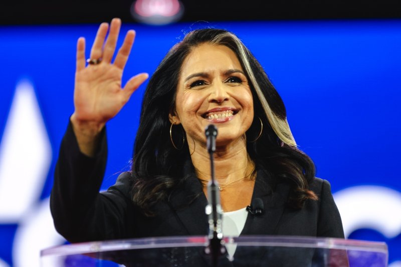 Former U.S. Rep. Tulsi Gabbard, who was a Democrat until she left the party in 2022, endorsed former President Donald Trump on Monday in the 2024 presidential race, as she called on Americans to "reject this anti-freedom culture of political retaliation and abuse of power." File Photo by Jonah Elkowitz/Medill News Service