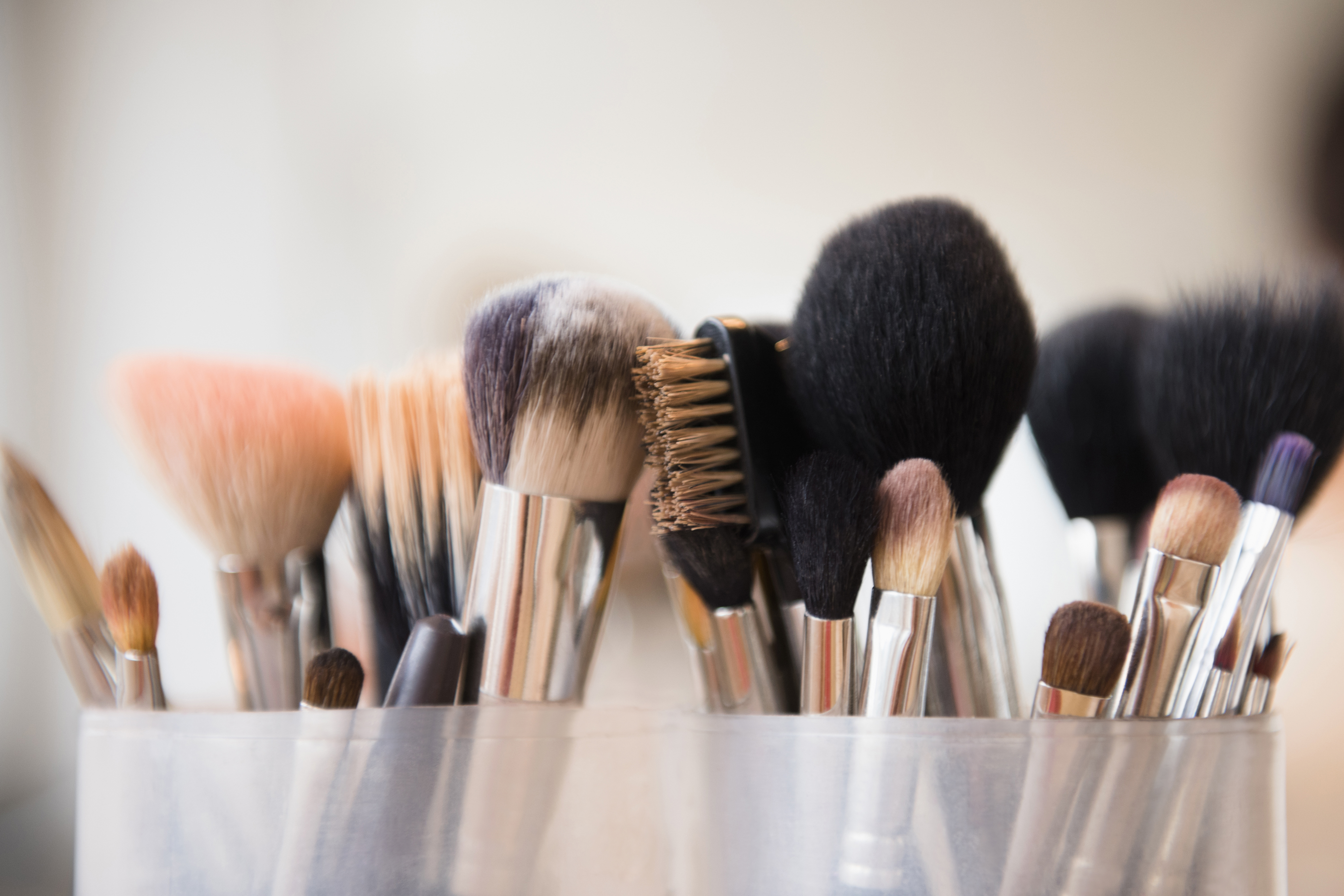 A makeup fan has shared a trick that keeps their makeup brushes and sponges clean (stock photo)