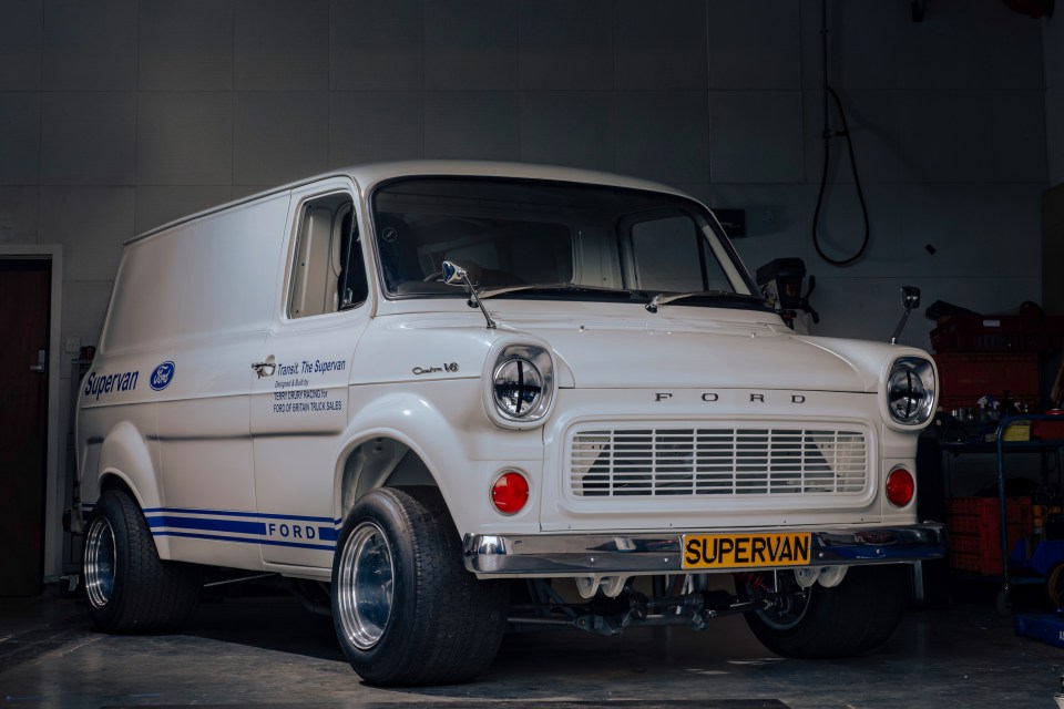 Supervan was basically a Mk1 Transit body plonked on top of a Cooper Monaco race car chassis with a race-tuned V8 from a Ford GT40 in the back