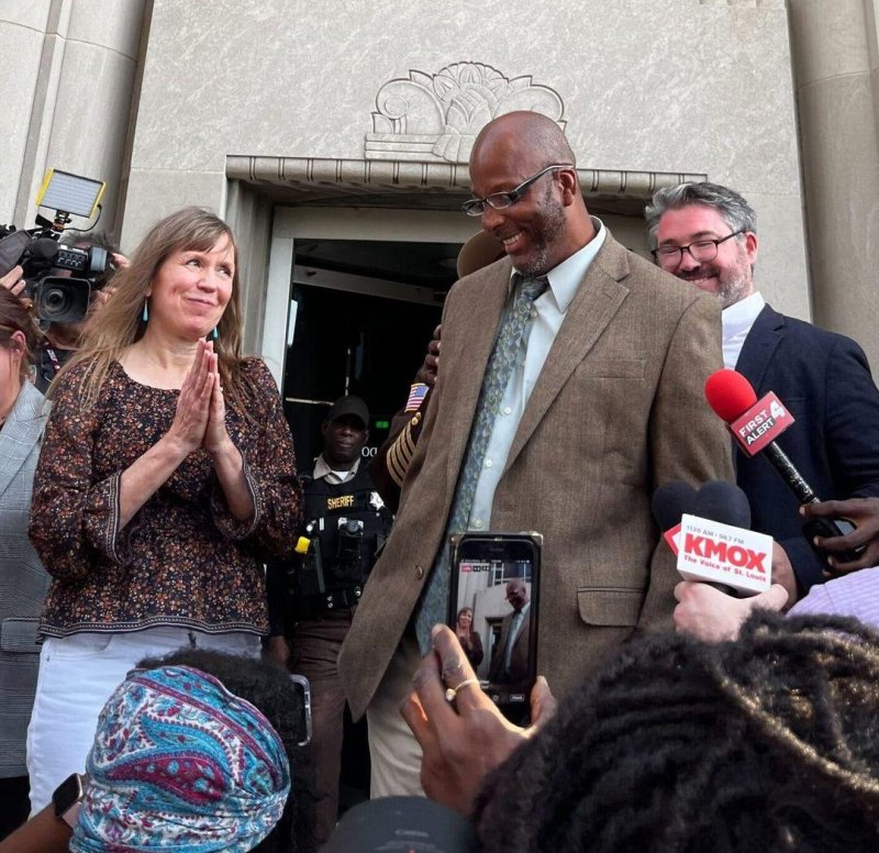 Christopher Dunn, 52, was released from prison on Tuesday after spending some 34 years behind bars for a crime a judge ruled he did not commit. Photo courtesy of Midwest Innocence Project/Facebook