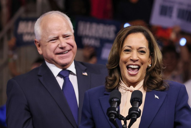 The Democratic 2024 presidential ticket of Vice President Kamala Harris and Minn. Gov. Tim Walz received the endorsement of the League of United Latin American Citizens on Friday in the 95-year-old group's first-ever presidential endorsement. File Photo by Jemal Countess/UPI