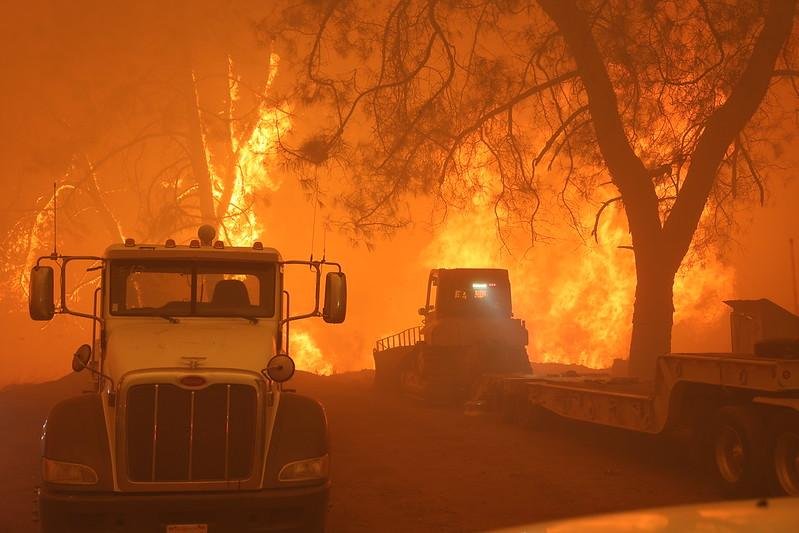 California's Park Fire Friday became the 4th largest fire in state history at 397,629 acres. It was 24% contained as of Friday morning, according to Cal Fire. Photo courtesy of Cal Fire