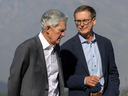 Federal Reserve chair Jerome Powell and Bank of Canada governor Tiff Macklem at the Jackson Hole Economic Symposium at Jackson Lake Lodge in Grand Teton National Park near Moran, Wyo., on Aug. 23, 2024.