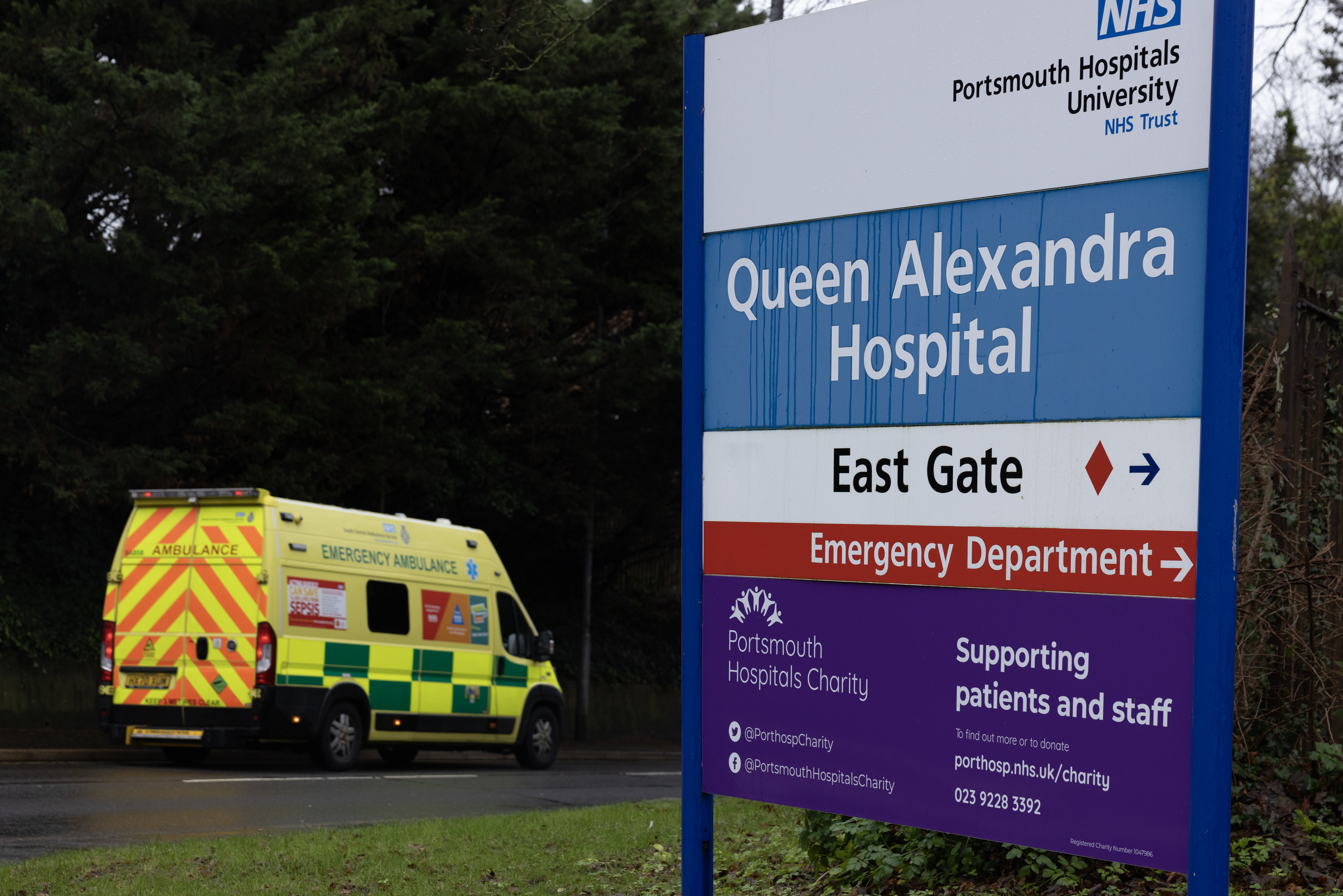 Queen Alexandra Hospital, in Portsmouth, has issued the alert after an unexpected serious loss of power this morning