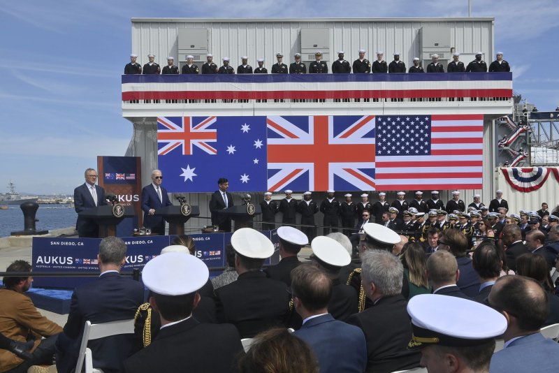 On Thursday, the governments of the United States, Australia and Britain announced sweeping trade reforms to enable closer collaboration under the AUKUS trilateral security pact. Photo by Jim Ruymen/UPI