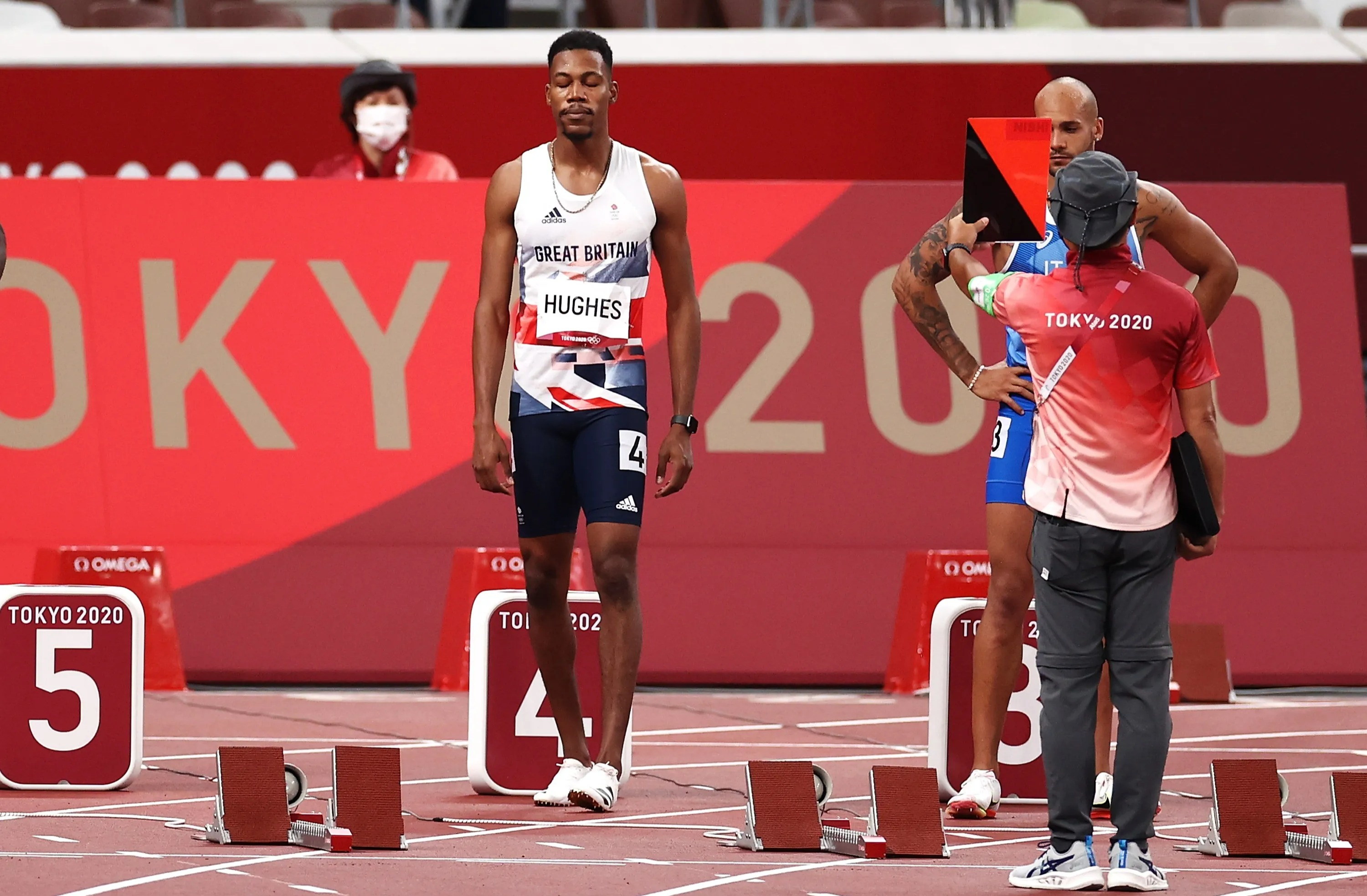 Zharnel Hughes got disqualified in at the Tokyo Olympic Games