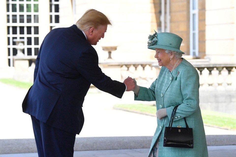 The Queen greeting the US President at Buckingham Palace in 2019