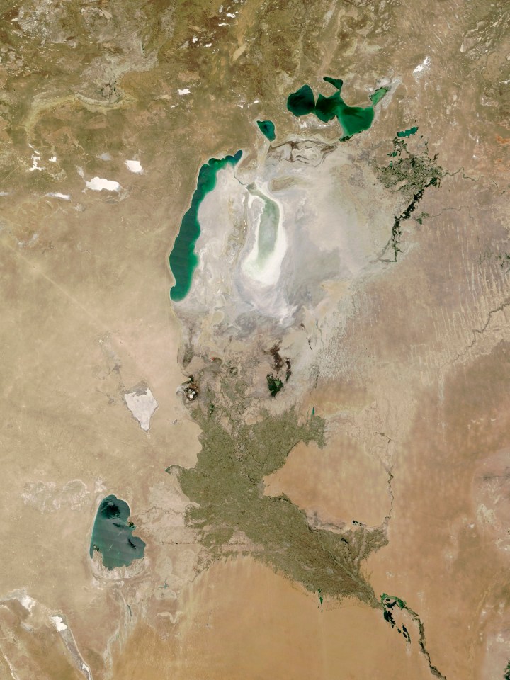 Now it has shrunk to just a fraction of the size after the Soviet Union diverted rivers