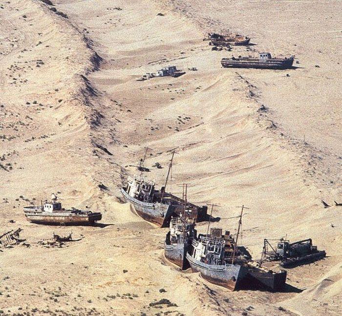 Boats now litter the dunes