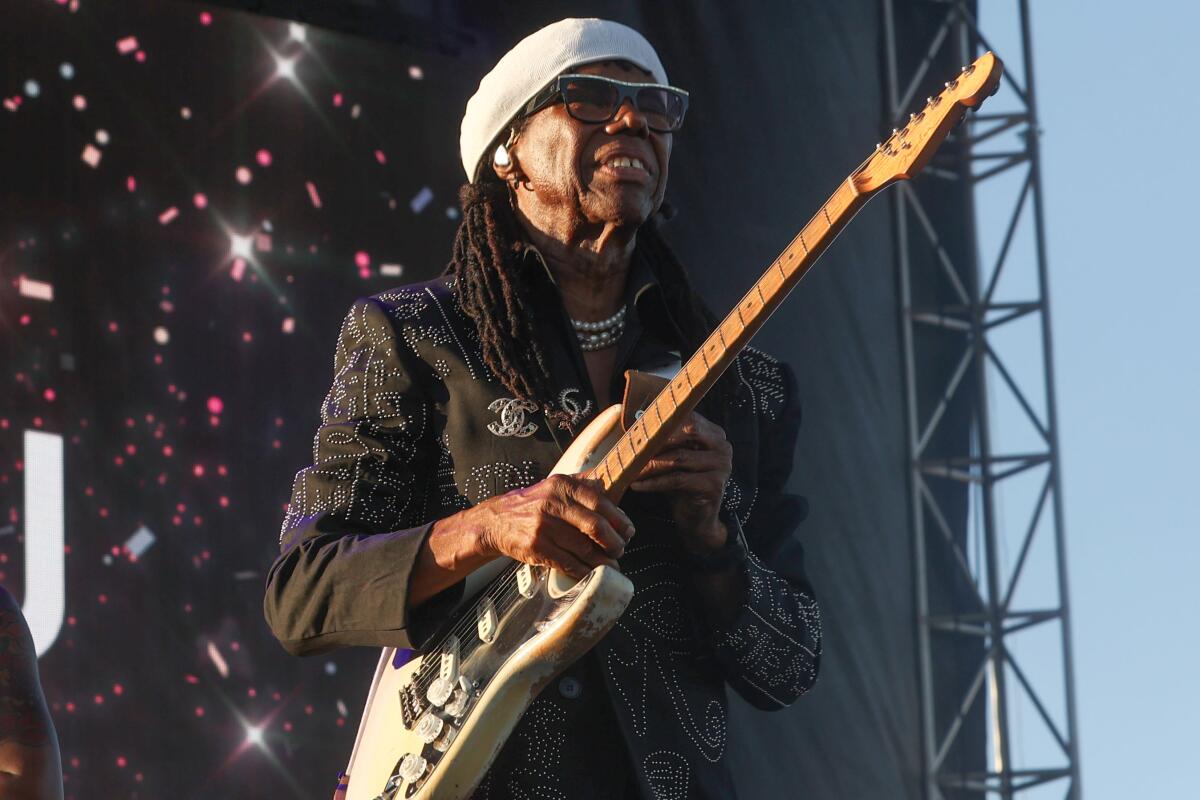 Nile Rodgers performs on Saturday with his band Chic.