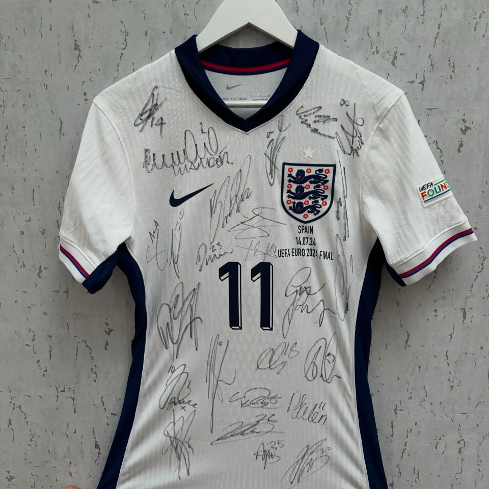 Phil Foden's signed England jersey