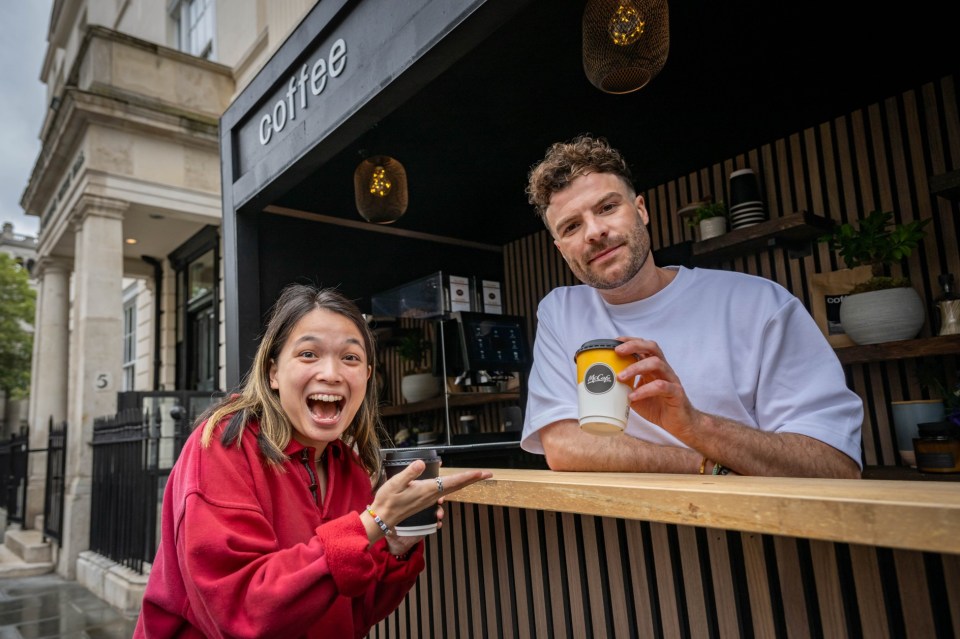 Radio presenter Jordan North surprised London passers-by with a taste of the McCafé range, starting at just £1.39