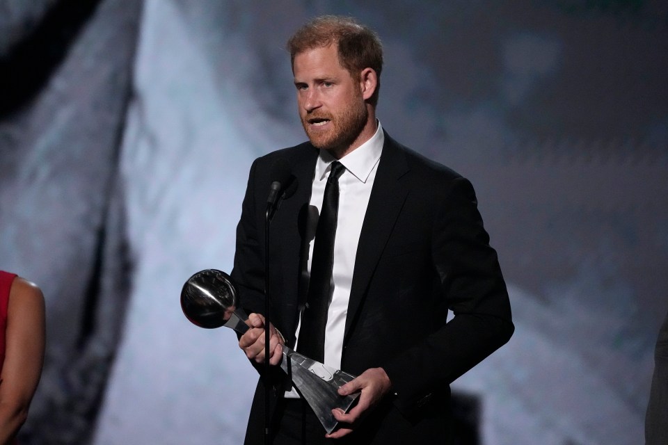 Harry faced criticism over accepting the Pat Tillman Award For Service at the ESPY Awards