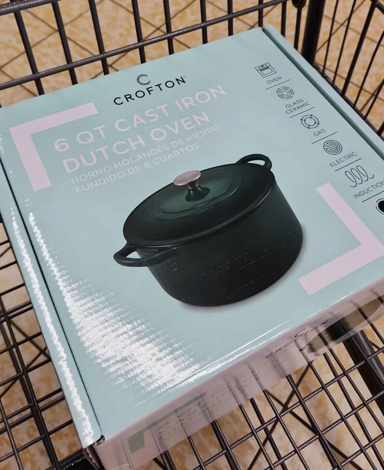 Reddit user Bella stocked up on a $30 Crofton Cast Iron Dutch Oven for her friend, pictured, since she had one at home