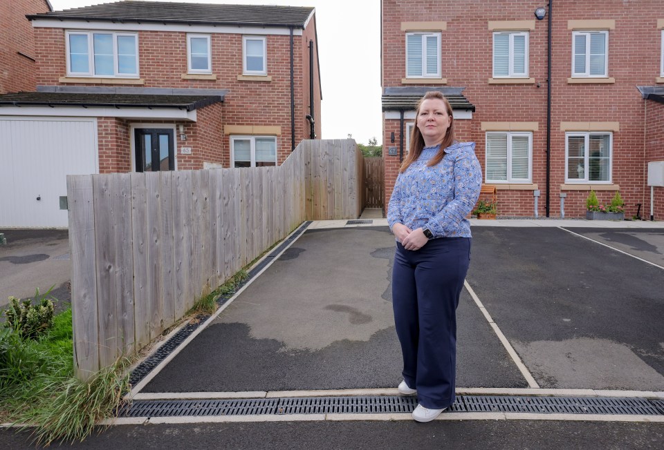 The mum-of-two says the boundary along the front drive was supposed to be open-planned