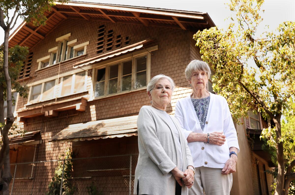 Mic Hansen and Claire Bogaard at Julia Child's childhood home.