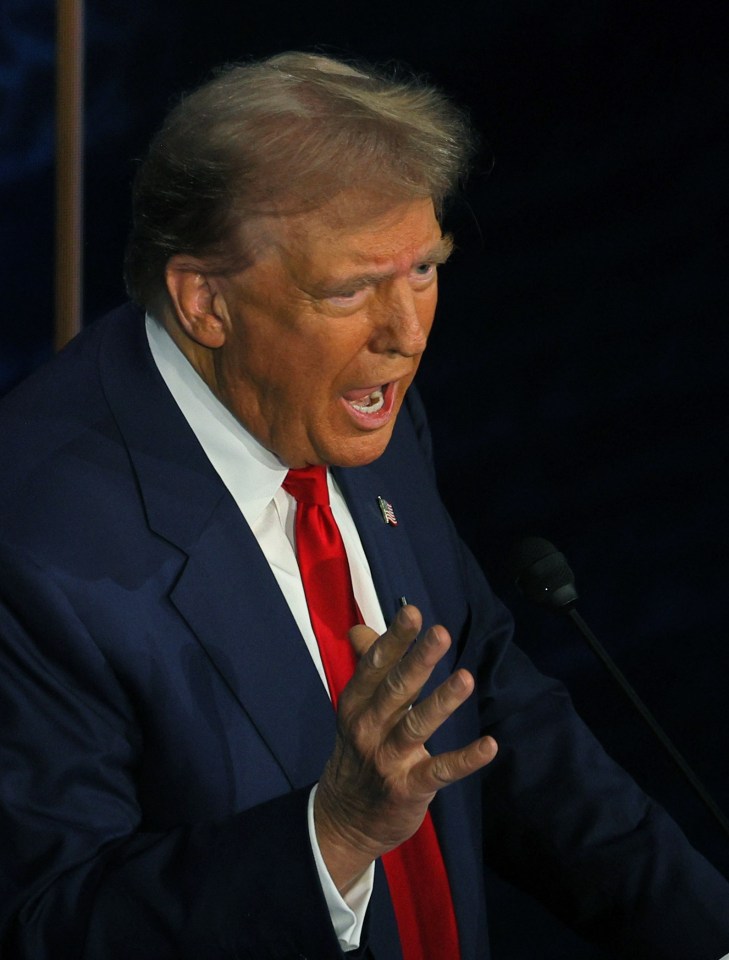 Donald Trump speaks during Tuesday's presidential debate