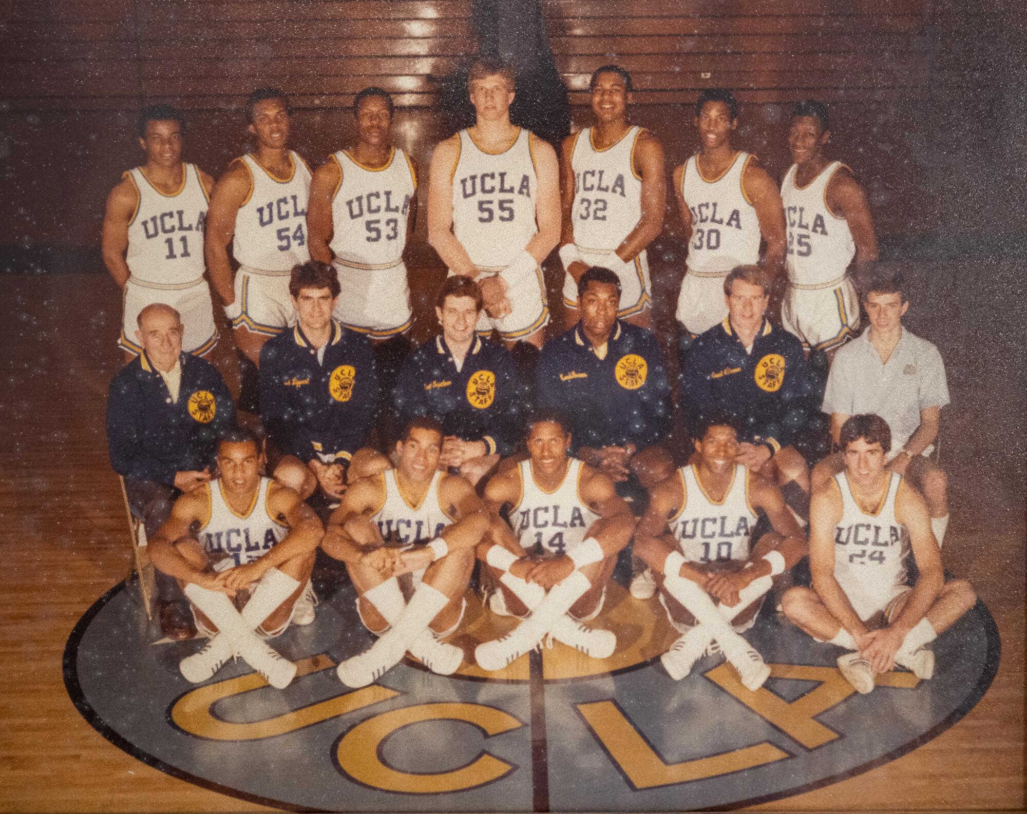 Rod Foster is featured in the 1982-83 UCLA basketball team photo. 