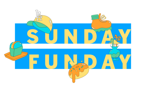 Sunday Funday infobox logo with colorful spot illustrations