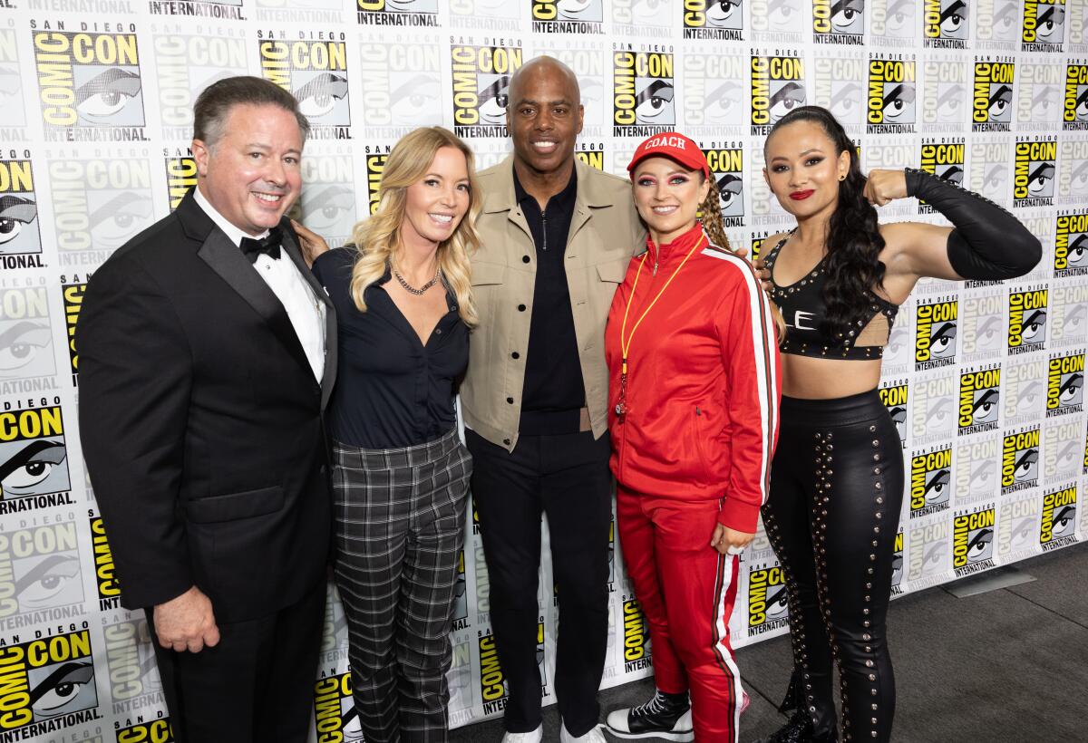 David McLane, Jeanie Buss, Kevin Frazier, Coach Campanelli, Genesis at Comic-Con San Diego 2024