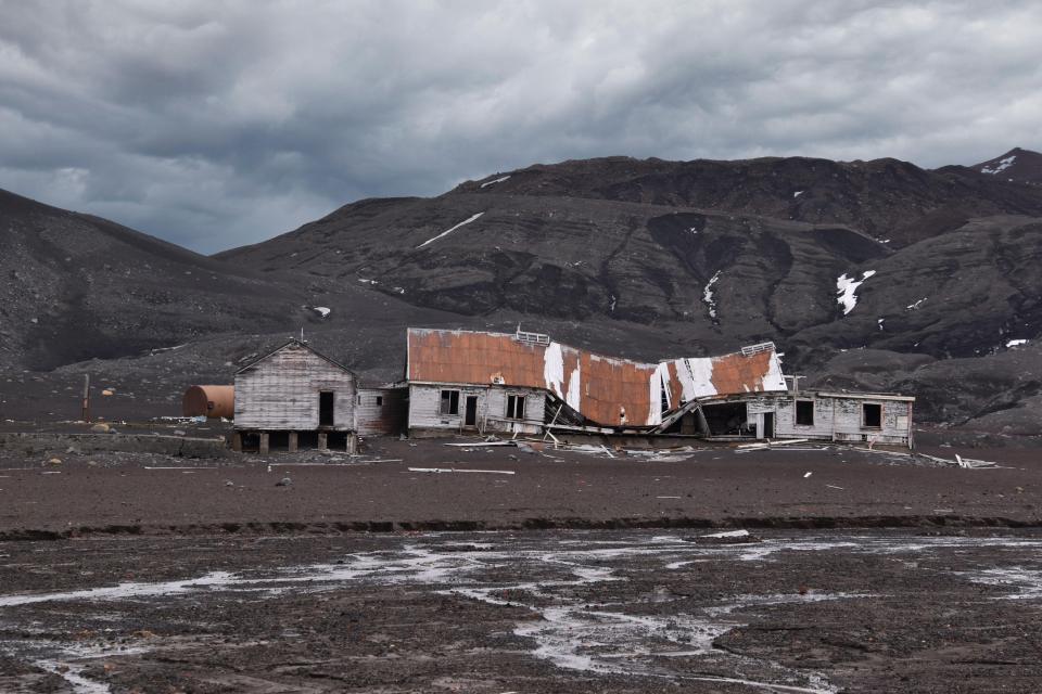 Remains of the old station at Deception Island, Antarctica