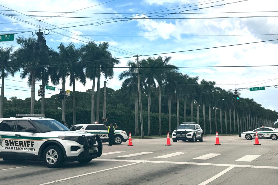 Sheriff vehicles were also pictured near the Trump International Golf Club