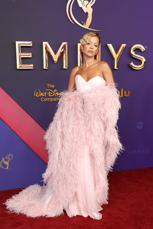 Rita Ora looks pretty in pink