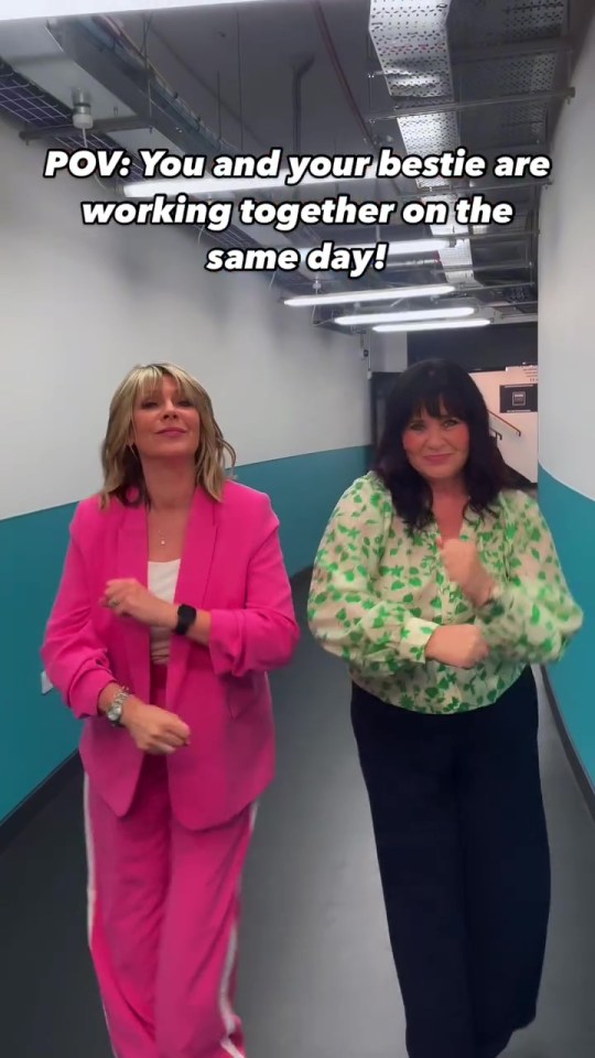 Coleen and Nolan were all smiles as they danced in the studio