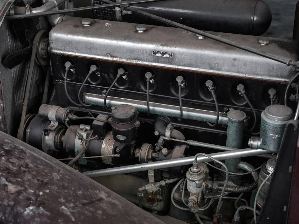 The classic car's engine