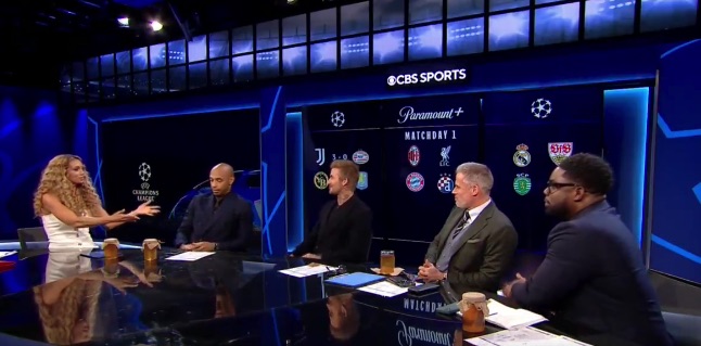 The legend gatecrashed CBS Sports' Champions League coverage last night