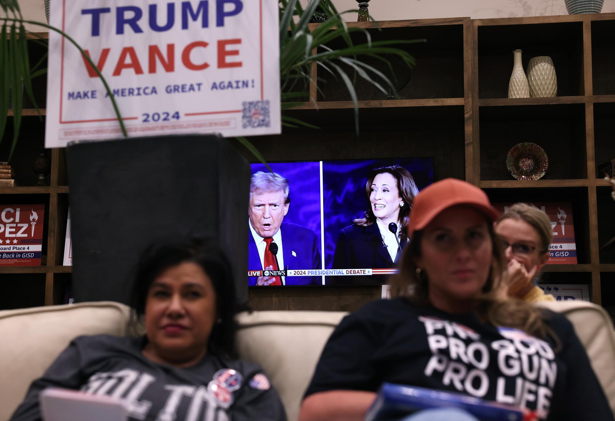 Hood County Republicans at a debate party in Granbury, Texas, on Sept. 10.