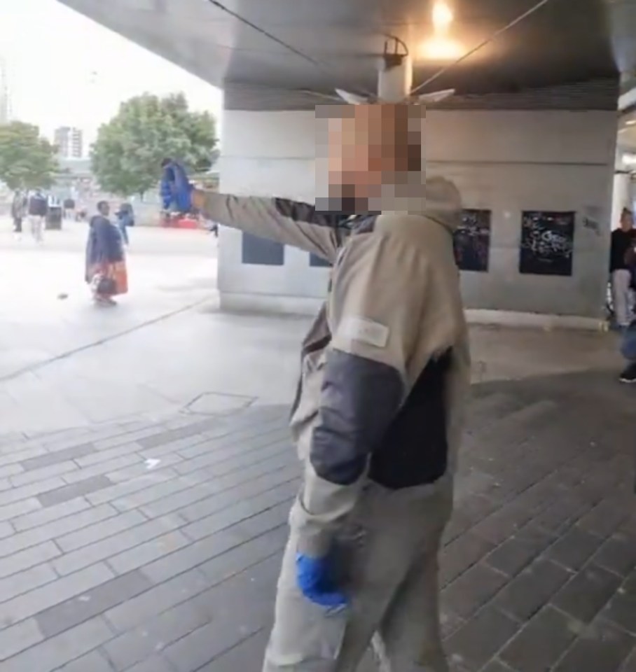 Footage captured at Stratford station, London, shows the man who claims to be an undercover police officer